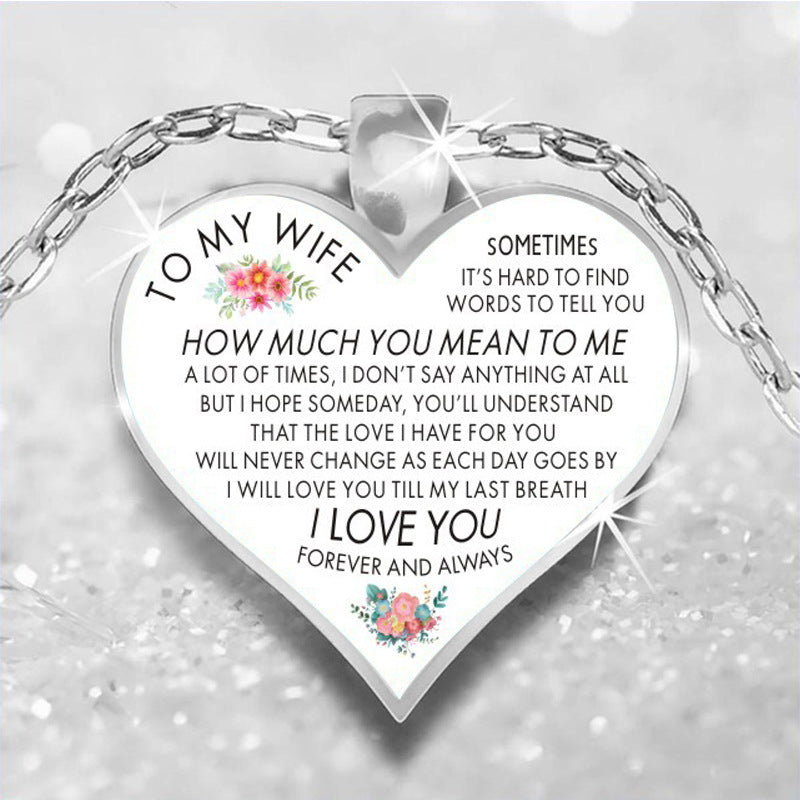 Words Heart Memory Necklace
