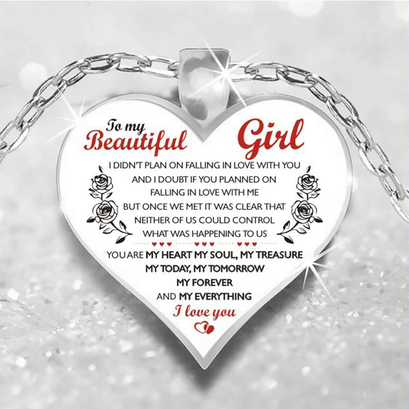 Words Heart Memory Necklace