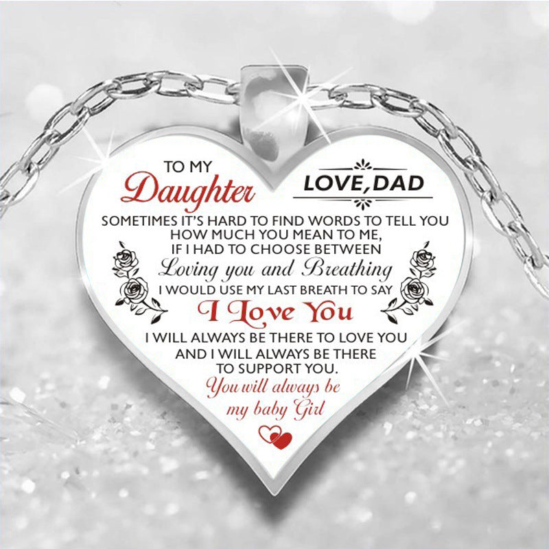 Words Heart Memory Necklace