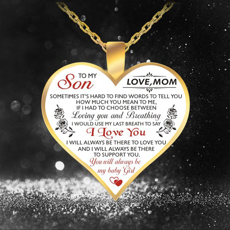 Words Heart Memory Necklace