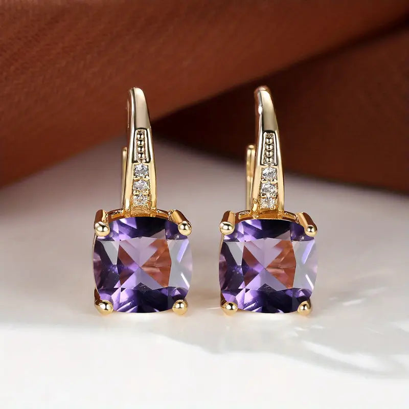 Hoop Earrings with Secret Stone