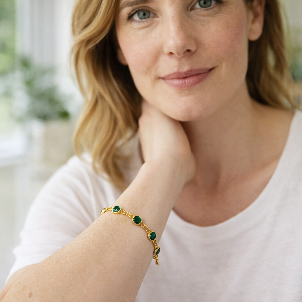Emerald Link Chain Bracelet