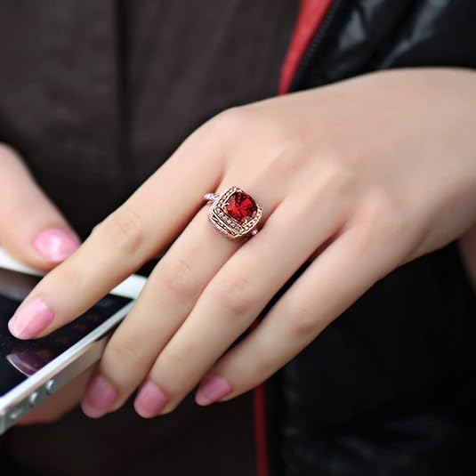 Impressive Ruby Halo Ring