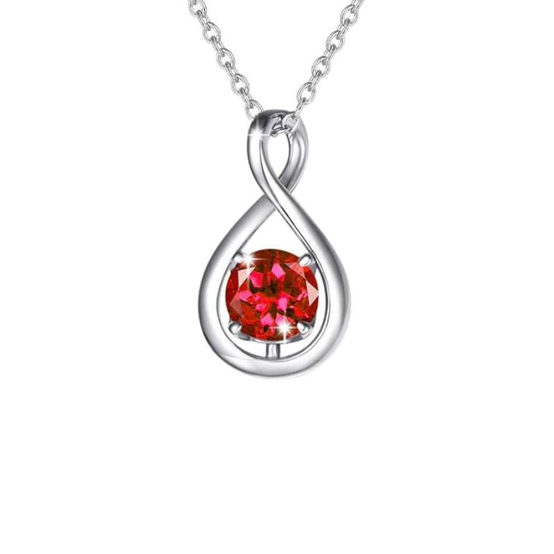 Infinity Ruby Necklace with Pendant