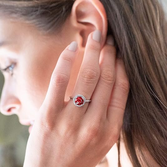 Deep Red Ruby Promise Ring
