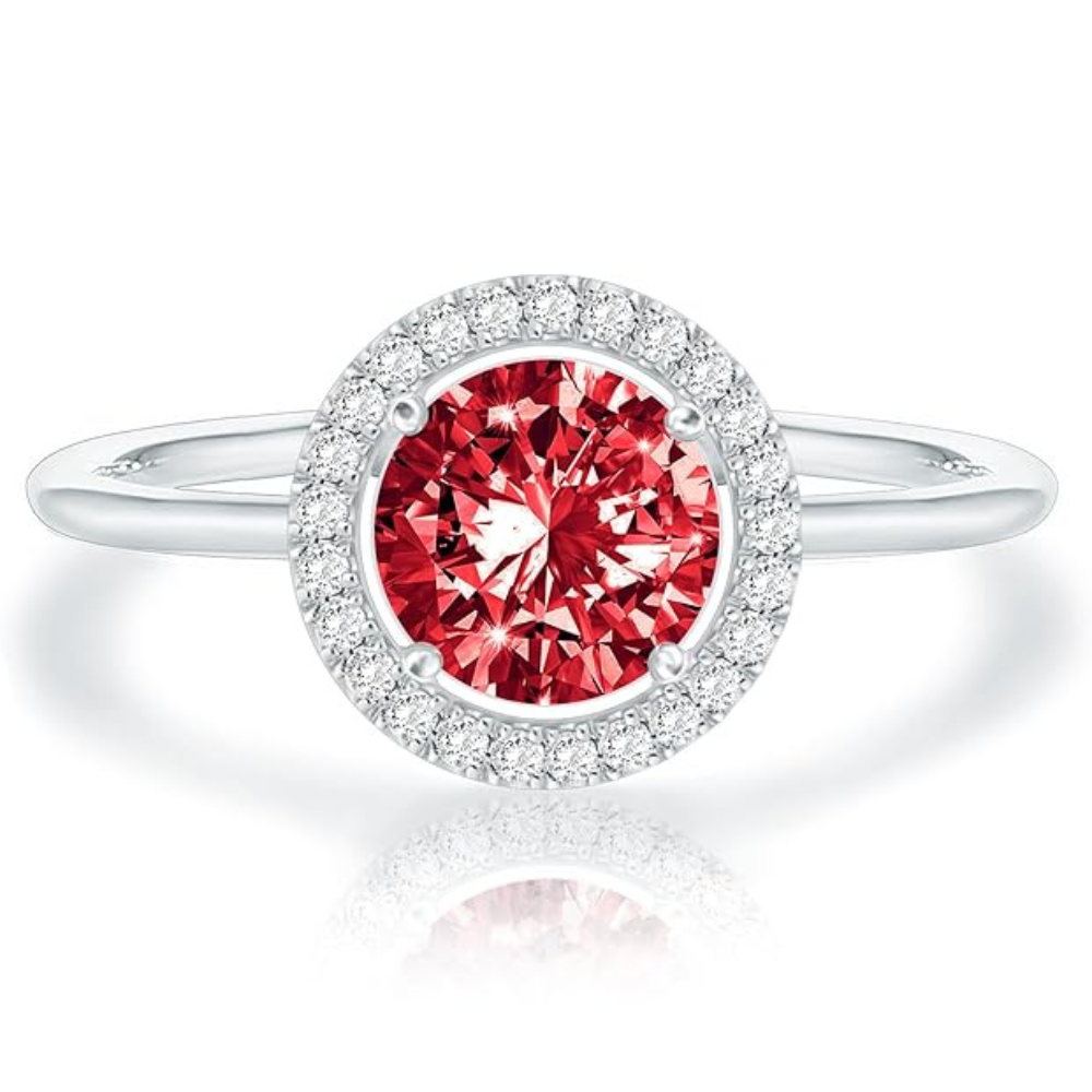 Deep Red Ruby Promise Ring