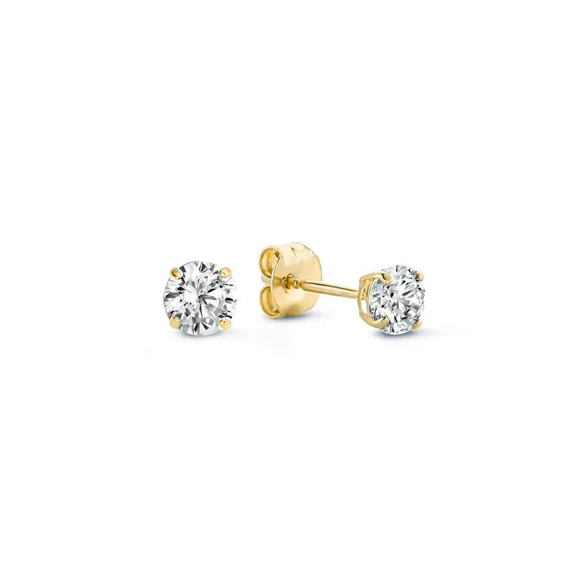 Stud Earrings with Moon Tear Stone