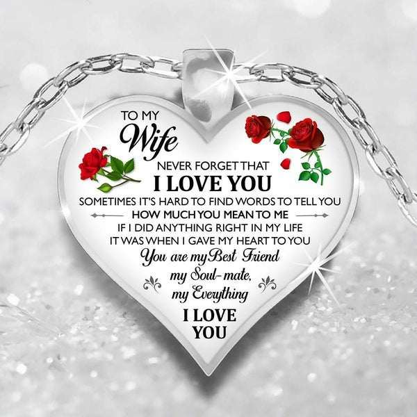 Words Heart Memory Necklace