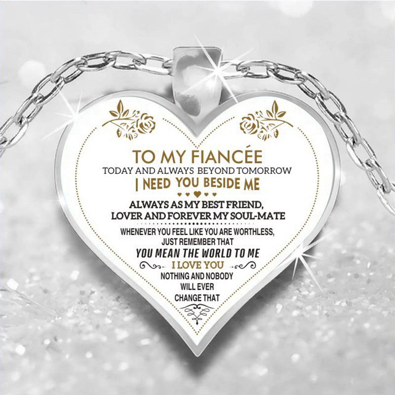 Words Heart Memory Necklace
