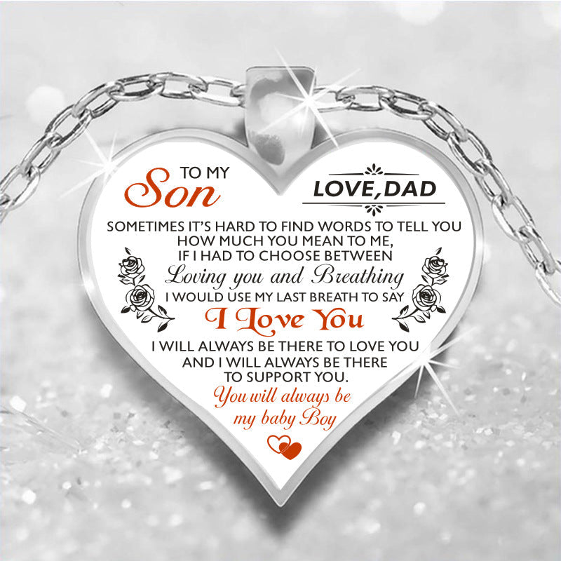 Words Heart Memory Necklace