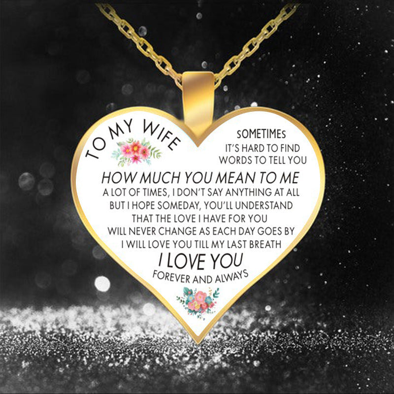 Words Heart Memory Necklace