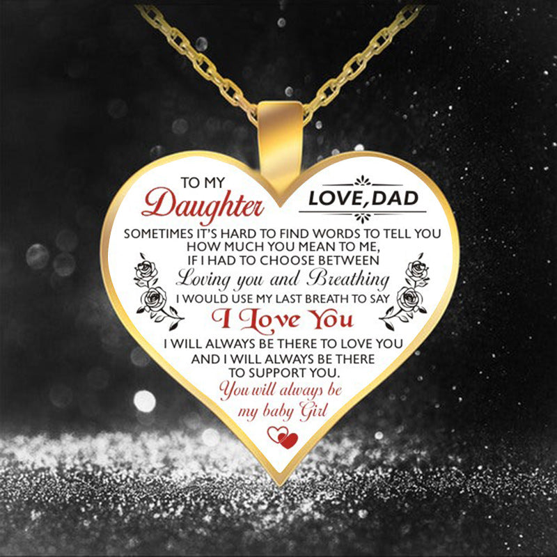 Words Heart Memory Necklace