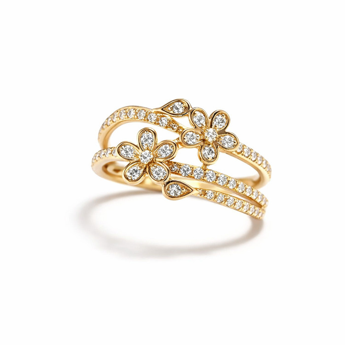 Shiny Elegant Flower Ring