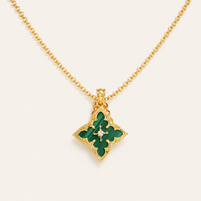 Emerald Clover Pendant Necklace