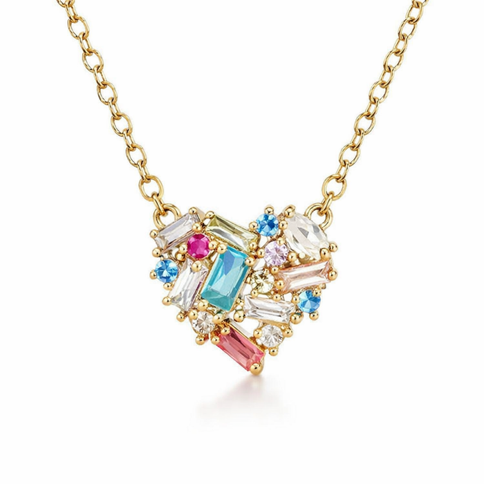 Multicolour Heart Glow Necklace