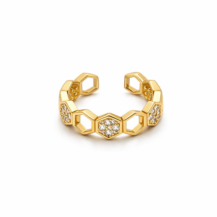 Honeycomb Crystal Ring