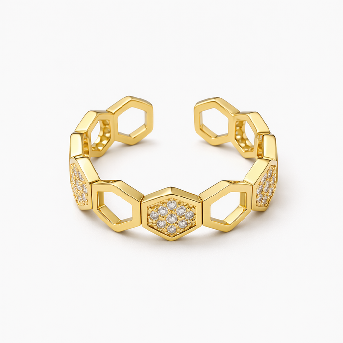 Honeycomb Crystal Ring