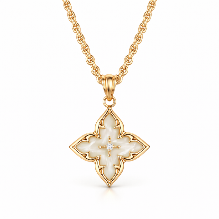 White Clover Pendant Necklace