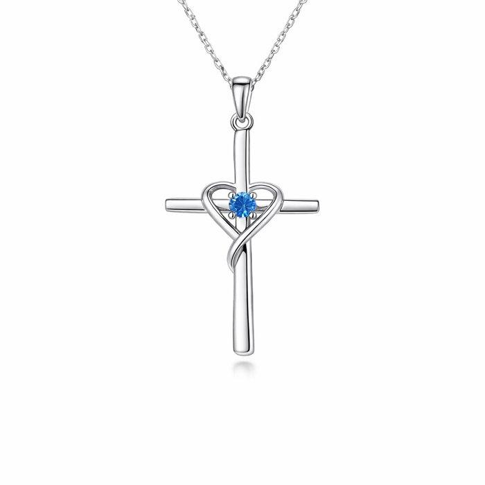 Sapphire Cross Necklace