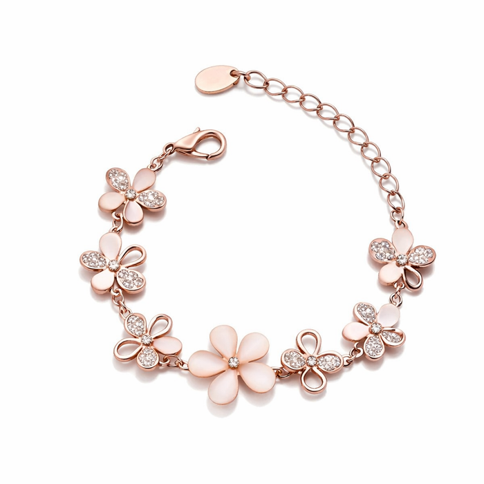 Antique Pink Flower Bracelet