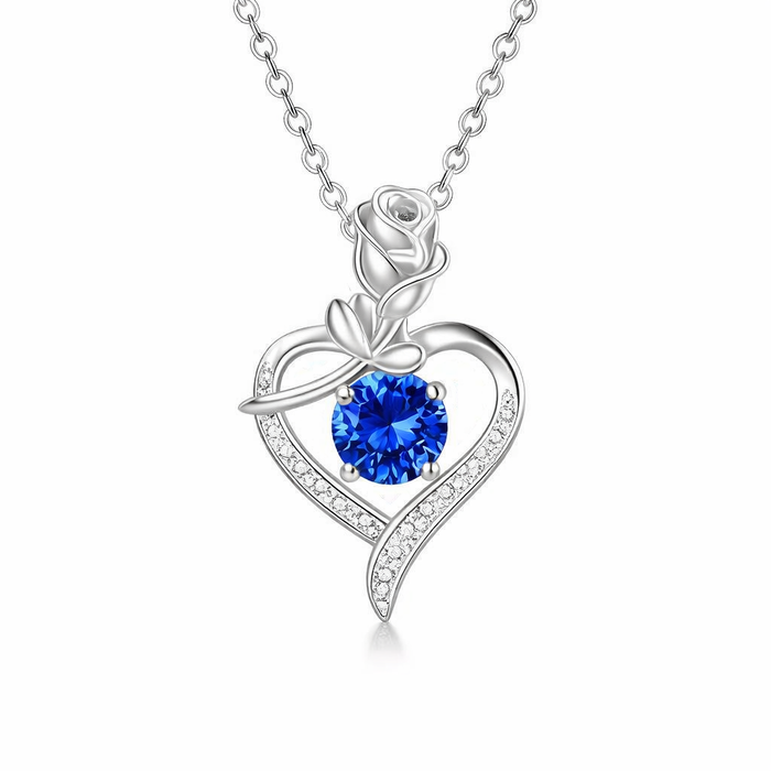 Heart Necklace Pink Sapphire