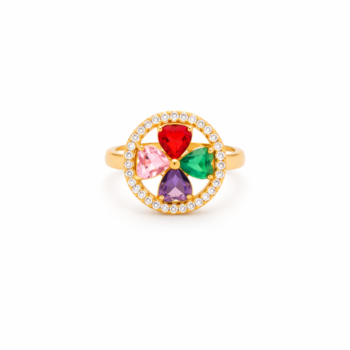 Spinning Ring Colourful Wave Hearts