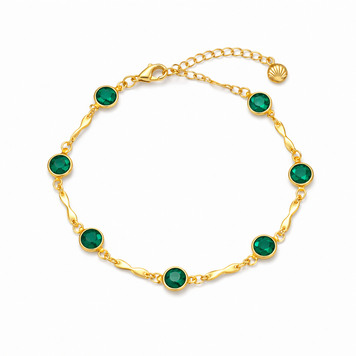Emerald Link Chain Bracelet