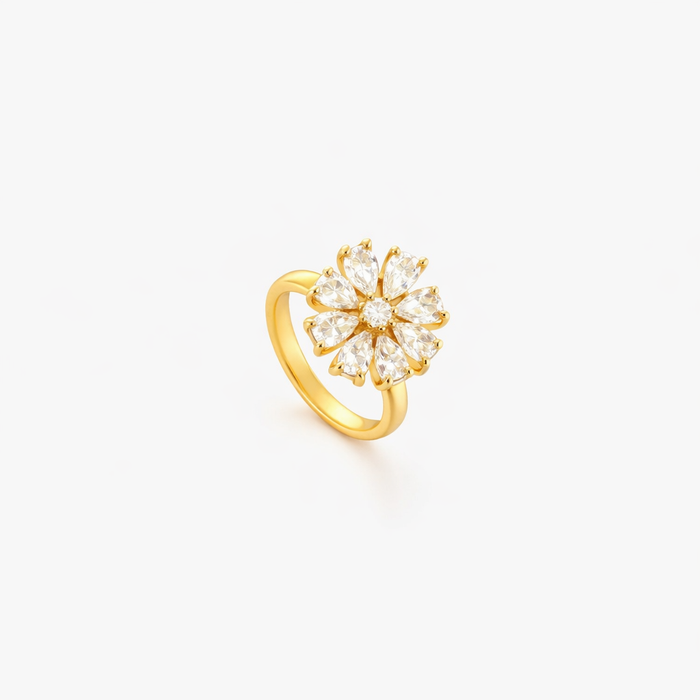 Floral Spinning Ring with Detail