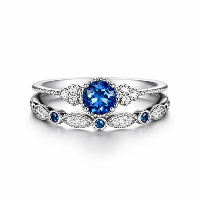 Sapphriel Crown Ring Set