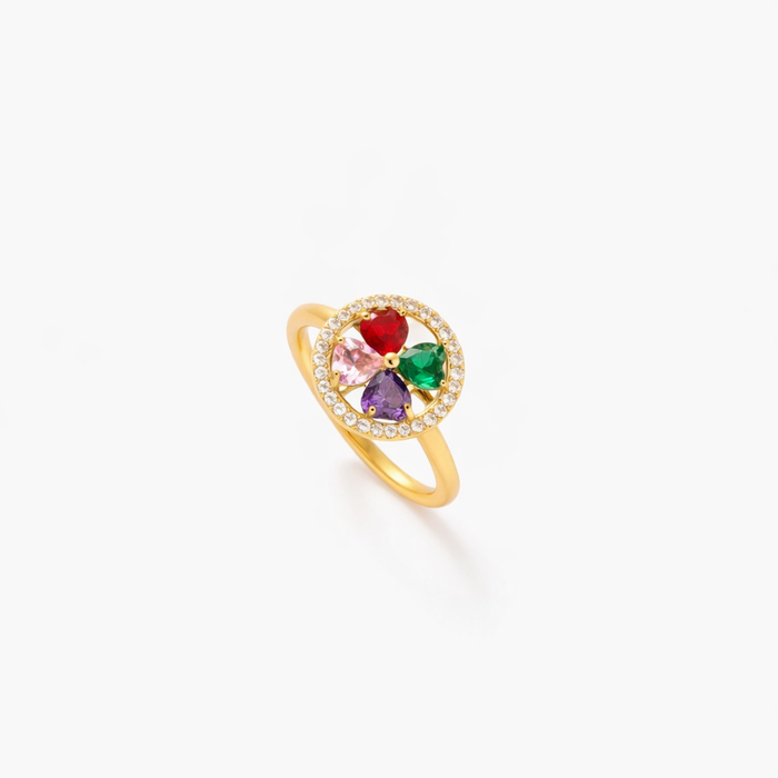 Spinning Ring Colourful Wave Hearts