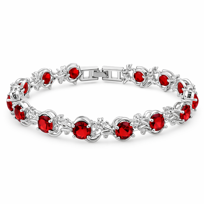 Tennis Bracelet Cluster Ruby