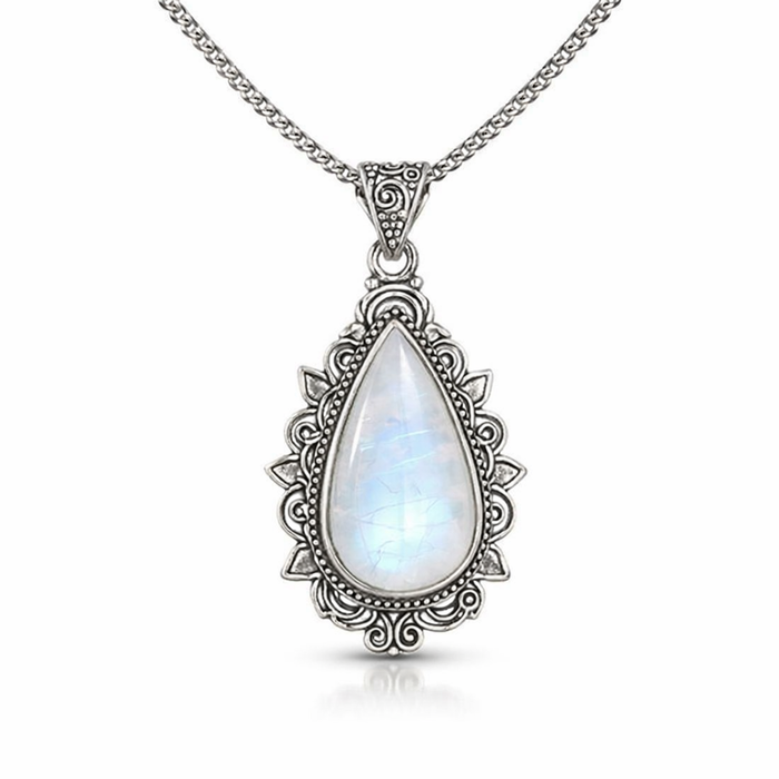 Antique Moonstone Pendant Necklace