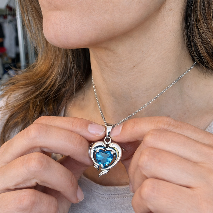 Ocean Heart Cufflink Necklace