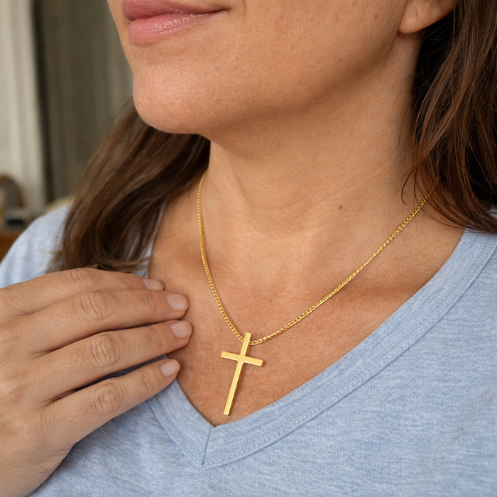Cross Necklace with Case