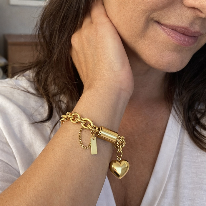 Thick Heart Bracelet