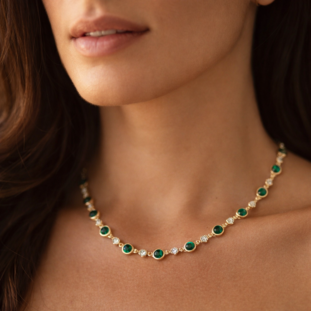 Green Emerald Pendant Necklace