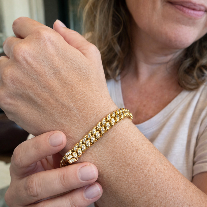 Evergreen Leaf Tennis Bracelet