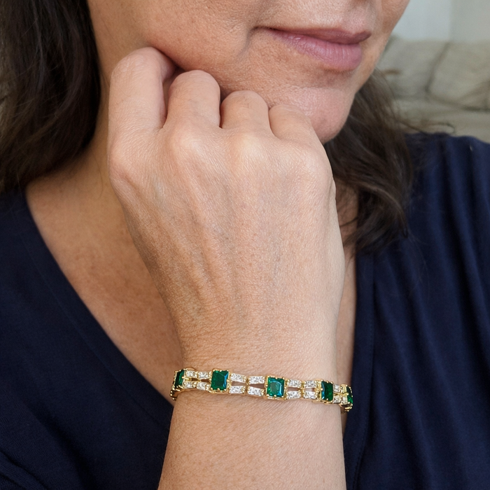 Green Tennis Bracelet