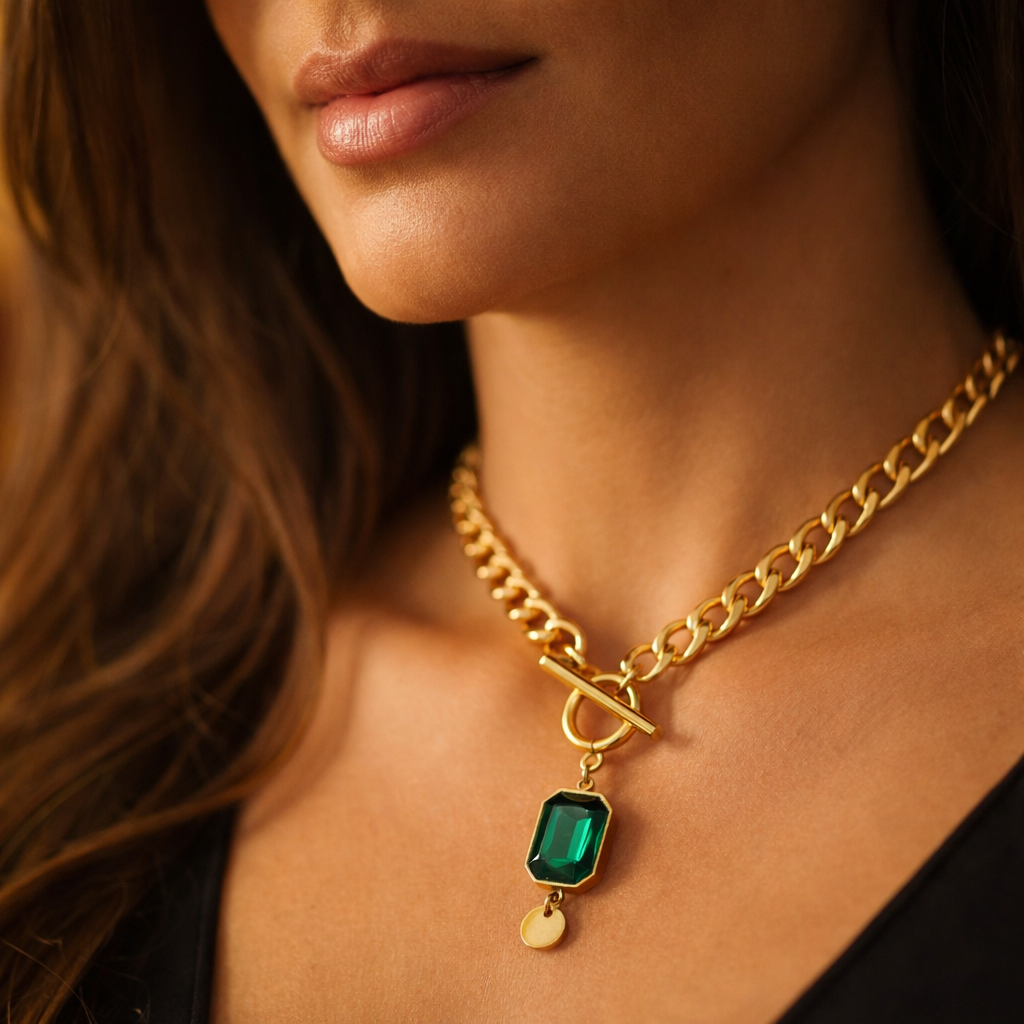 Emerald Pendant Necklace