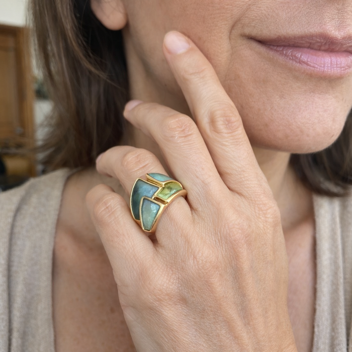 Leaf Shine Gold Ring