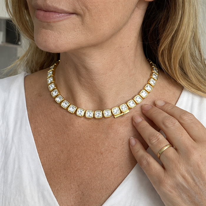Victory Square Tennis Necklace