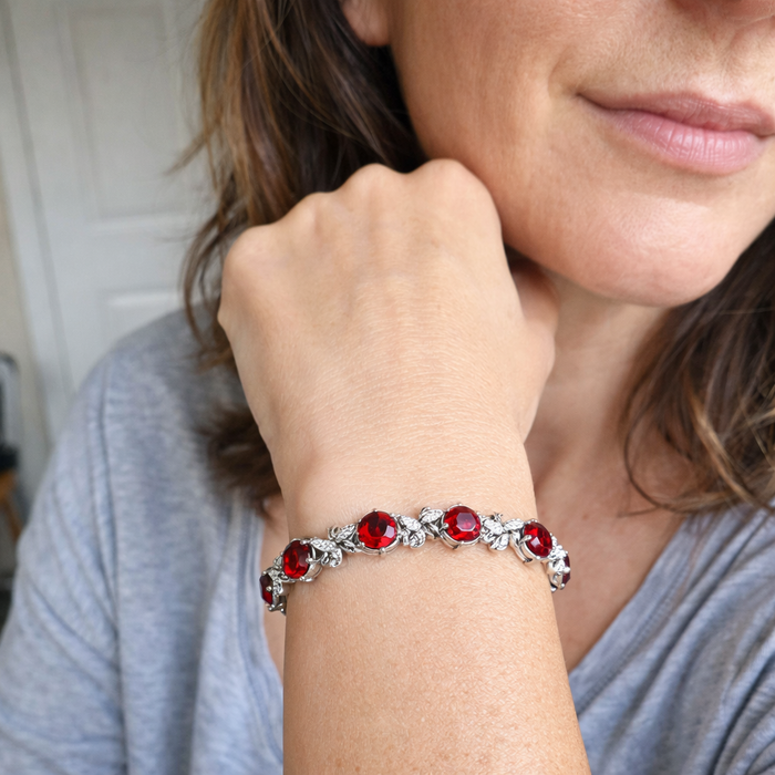 Tennis Bracelet Cluster Ruby