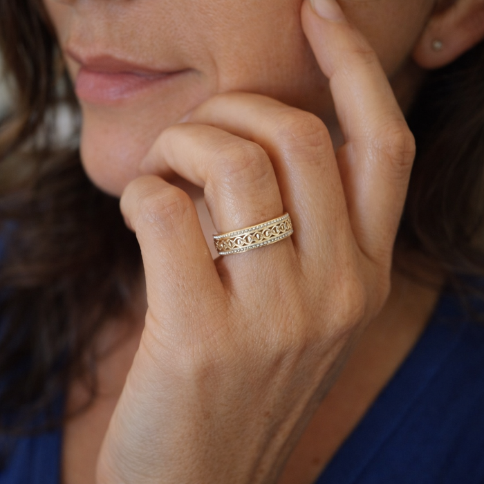 Gold Hollow Shiny Ring