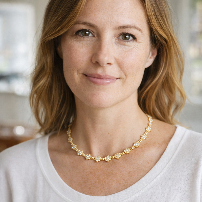 Classic Cluster Tennis Necklace