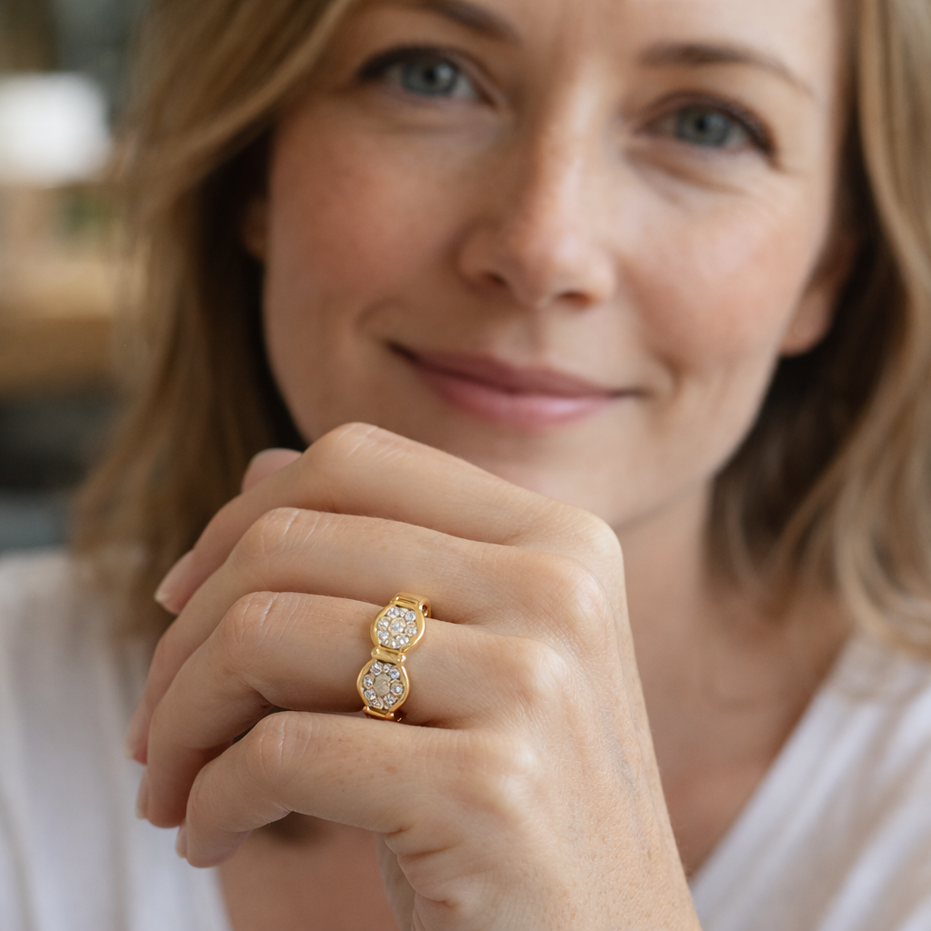Honeycomb Crystal Ring