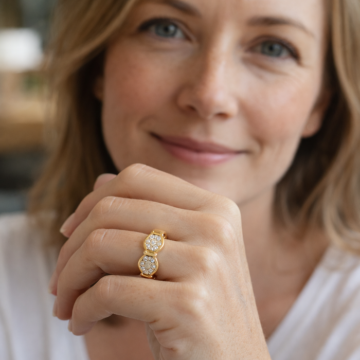 Honeycomb Crystal Ring