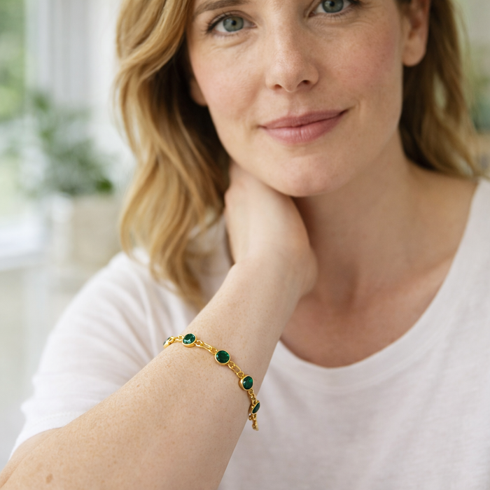 Emerald Link Chain Bracelet