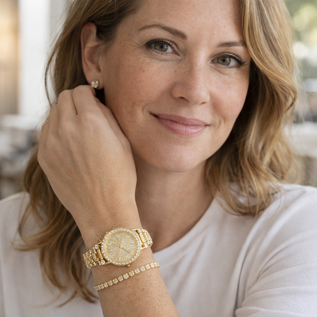 Luxury Watch and Bracelet Set Shine
