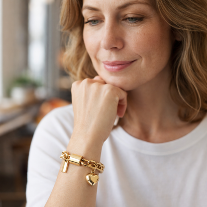 Thick Heart Bracelet