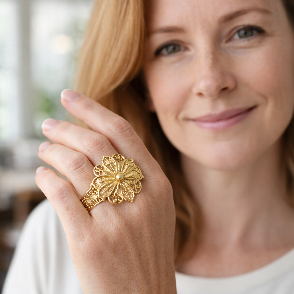 Vintage Style Flower Ring